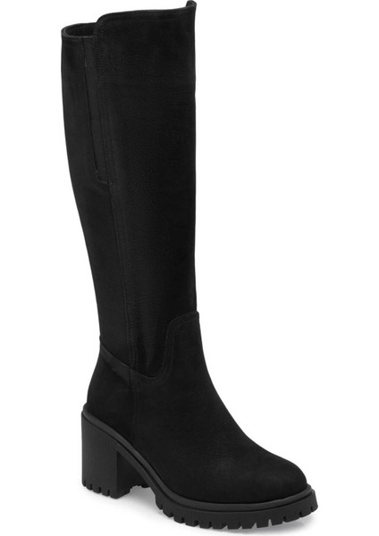 Siyah Hakiki Nubuk Deri Kadın Casual Çizme - K24K1CM67584-A64