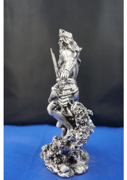 Mitolojik Tasarım Poseidon - Ev Ofis Dekoratif Hediyelik Aksesuar (26 Cm) Gümüş modelleri