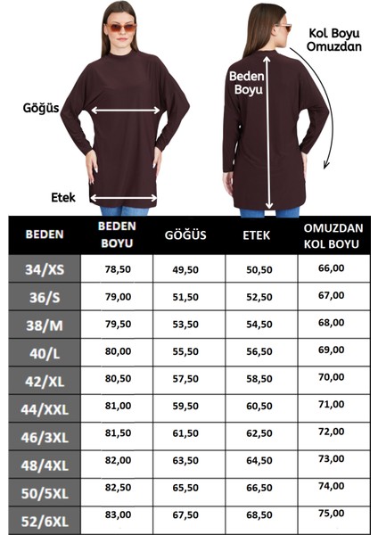 Tesettür Extra Uzun Tunik -Kahverengi indirimleri