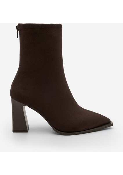 Kadın Topuklu Bot Sivri Burun Arkadan Fermuarlı Kalın Ökçe Kikas modelleri