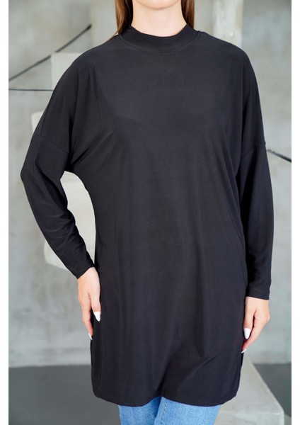 Tesettür Extra Uzun Tunik -Siyah modelleri