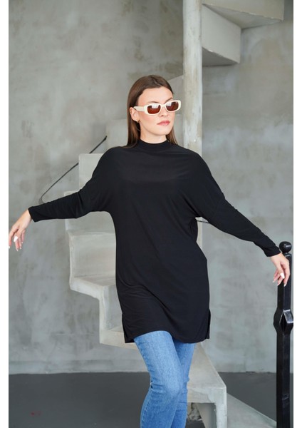 Tesettür Extra Uzun Tunik -Siyah fırsatları