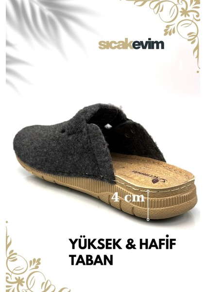 Erkek Ev Terliği – Poli Taban Hafif Tabanlı Sıcak Tutan Halı Terliği Antrasit