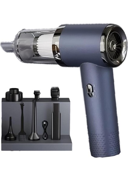 Mavi Şarjlı 2 Kademe El Süpürgesi, 12.000 Pa Üflemeli, Hafif ve Güçlü