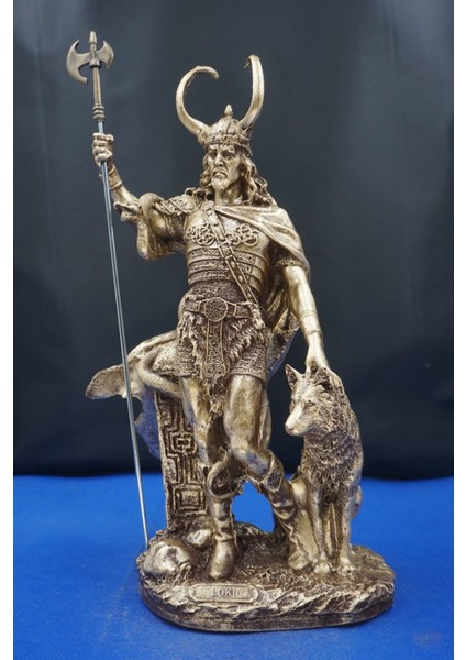 Loki Odin'in Oğlu Heykeli – 35 cm Mitolojik Obje Hediyelik Eşya Ev Dekor Altın