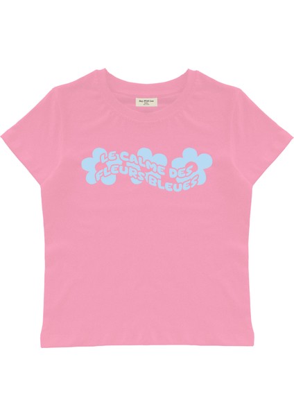 Fleurs Baskılı Baby Tee Crop Top