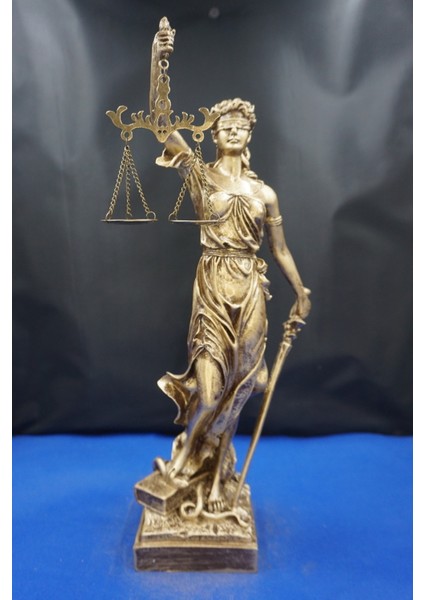 Themis Adalet Tanrıçası Heykeli – 40 cm Avukatlar Için Dekoratif Biblo, Ev & Ofis Aksesuarı Altın