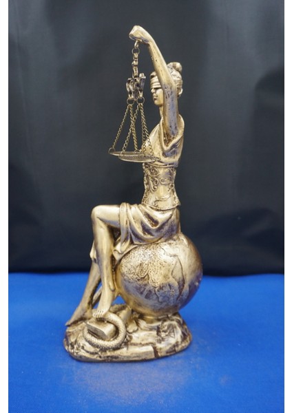 Themis Adalet Tanrıçası Heykeli – 34 cm Dünya Üstünde Dekoratif Biblo, Ev & Ofis Aksesuarı Altın modelleri