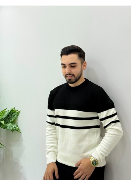 Erkek Yeni Sezon Bisiklet Yaka Akrilik Triko Kazak Regular Kalıp