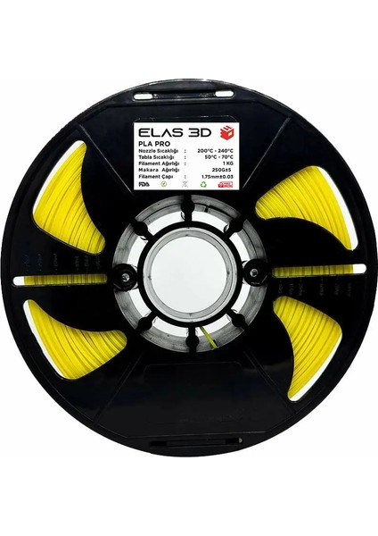 Sarı PLA PRO Filament 1.75 mm 1kg