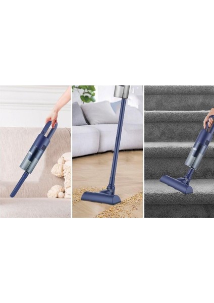 Mavi Renkli Elektrikli Dikey Süpürge, Güçlü ve Hafif Temizlik Aracı fiyatları