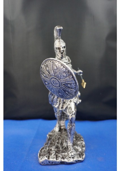 Achilles (Aşil) Mitolojik Tasarım - Ev Ofis Dekoratif Hediyelik Aksesuar (19 Cm) Gümüş modelleri