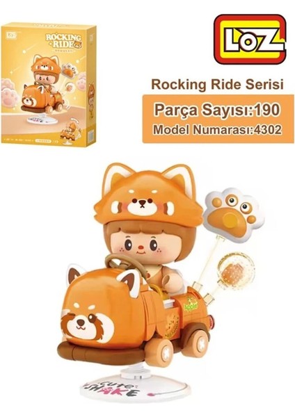 LZ-4302 Loz Kırmızı Ayı Sallanma Sürüşü 190 Parça Block Oyuncak