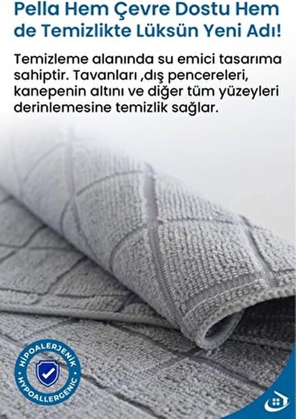 Mikrofiber Yer Silme Bezi Düz Desenli Gri Renk 50X70 cm 1 Adet Pratik Temizlik indirimleri