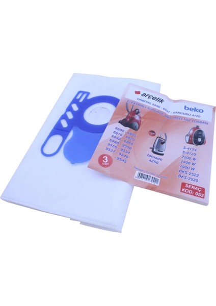 Pratik ve Dayanıklı Elektrikli Süpürge Torbası, No: 53, 3'lü Paket fiyatları