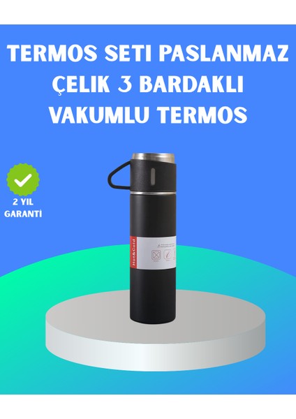 304 Çelik Termos Seti | 2 Bardaklı, 500 Ml, Uzun Süre Isı Koruma