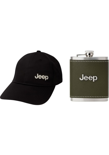 Jeep Logolu Hediye Kutusu Deri Kılıflı 8 Oz Çelik Matara Siyah Şapka Seti fiyatları