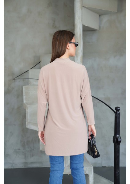 Tesettür Extra Uzun Tunik -Bej fırsatları