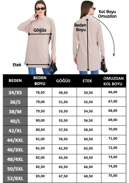 Tesettür Extra Uzun Tunik -Bej indirimleri