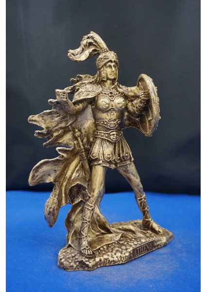 Athena Savaş Tanrıçası – 26 cm Mitolojik Heykel, Ev Dekor ve Hediyelik Biblo Altın