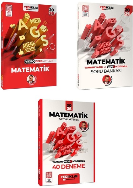 Yediiklim 2026 Meb Ags Ahenk Serisi Matematik Ders Notu Soru Bankası ve Deneme Seti 3 Kitap