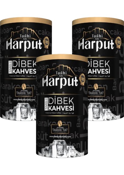 Harput Dibek Kahvesi 3x 250GR | Geleneksel Taş Değirmende Öğütülmüş Dibek | Hediyelik Şık Paket