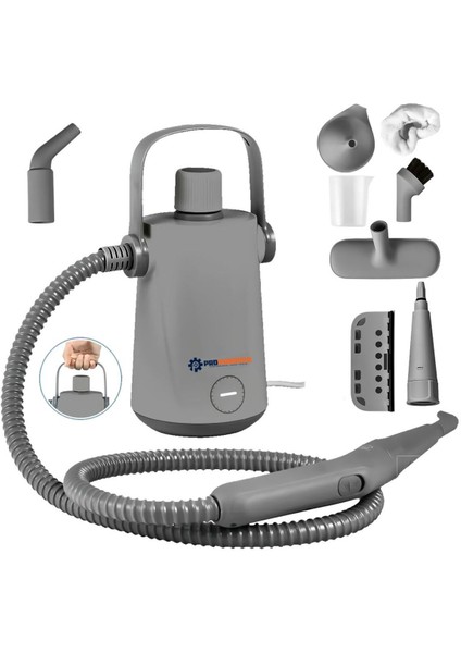 Güçlü ve Kullanışlı Profesyonel Buharlı Temizlik Makinesi PH231, Gri Renkli.