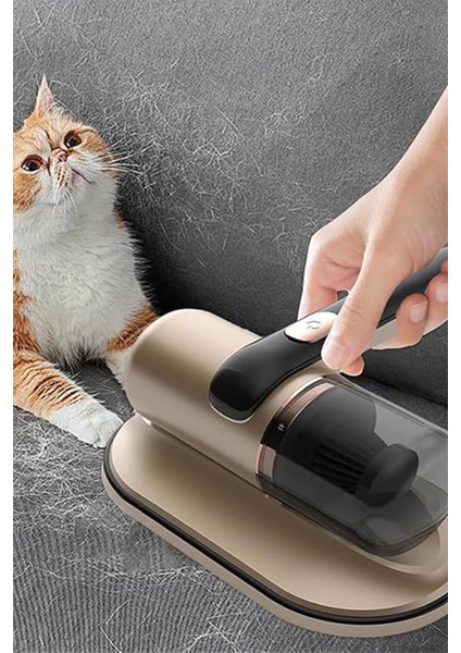 Kablosuz El Süpürgesi, Altın Renk, Kedi ve Köpek Tüyü Detaylı, Güçlü Temizlik