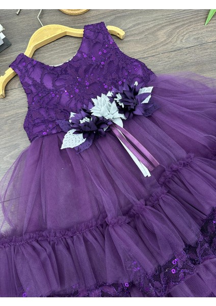 “kız Çocuk Abiye Elbise Yeşil Dantel Çiçek Detaylı Kat Kat Tül 6-10 Yaş Özel Gün Doğum Günü” fırsatları