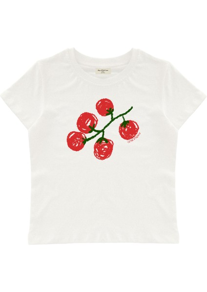 Tomatoes Baskılı Baby Tee Crop Top