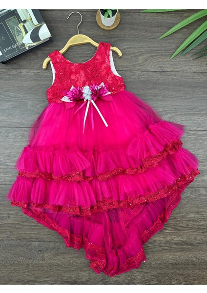 “kız Çocuk Abiye Elbise Yeşil Dantel Çiçek Detaylı Kat Kat Tül 6-10 Yaş Özel Gün Doğum Günü” fiyatları