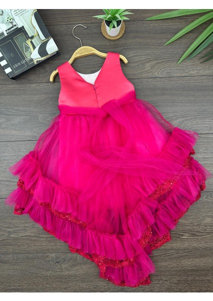 “kız Çocuk Abiye Elbise Yeşil Dantel Çiçek Detaylı Kat Kat Tül 6-10 Yaş Özel Gün Doğum Günü” modelleri