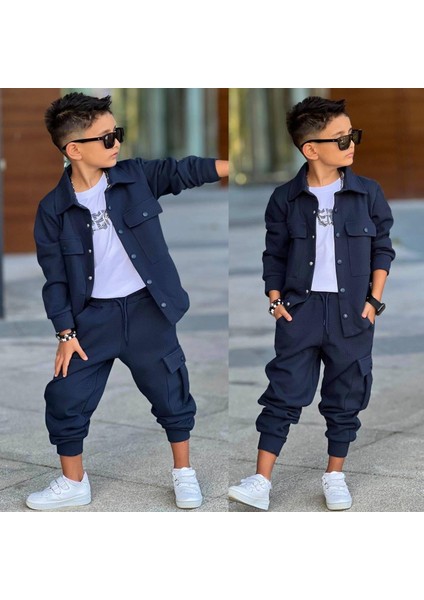 Erkek Çocuk 3 Parça Spor Takım – Yeşil Ceket, Jogger Alt ve Basic Tişört 60298L fiyatları