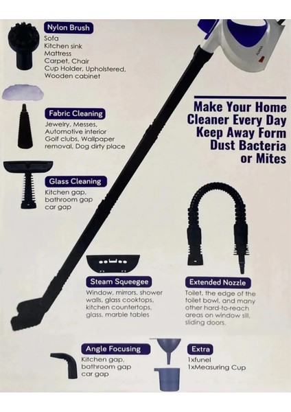 Yüksek Güçlü 1050W Buharlı Temizleme Cihazı, Beyaz, Güçlü Temizlik Için Mükemmel fırsatları