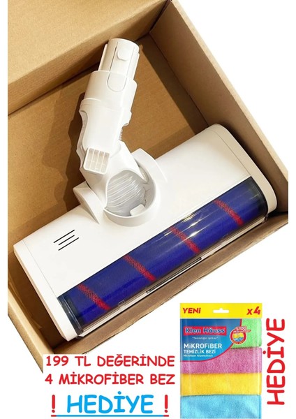 LED Işıklı Islak Kuru Turbo Süpürge Başlığı, Elektrikli Fırça, Beyaz fiyatları