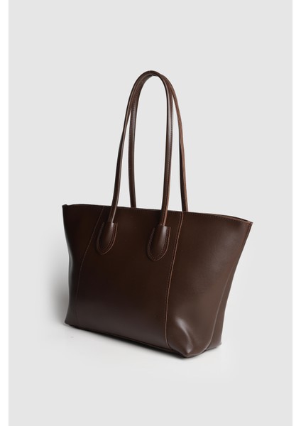 Lagraccio Paris Kadın Mors Büyük Boy Omuz Çantası Kahve