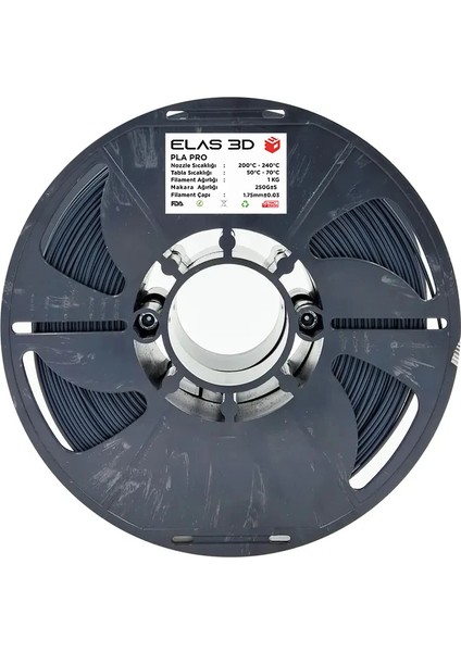ANTRASİT GRİ PLA PRO Filament 1.75 mm 1kg