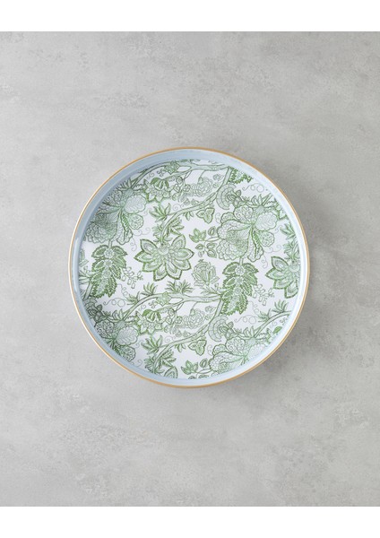 Greenery Pp Tepsi 33 cm Beyaz - Yeşil