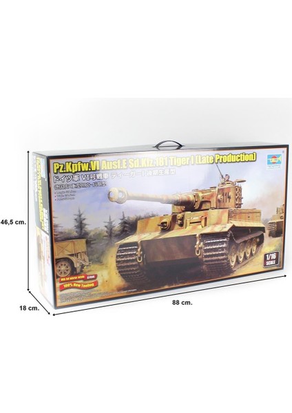 00945 1/16 Ölçek, Pz.kpfw.vı Ausf.e SD.KFZ.181 Tiger-1 (Geç Dönem) Ana Muharebe Tankı, Iç Detaylı, Plastik Model Kiti indirimleri