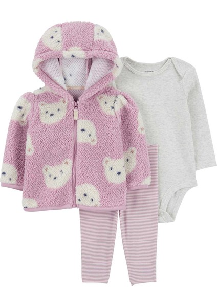 Kız Bebek Hırkalı Set 3'lü Paket