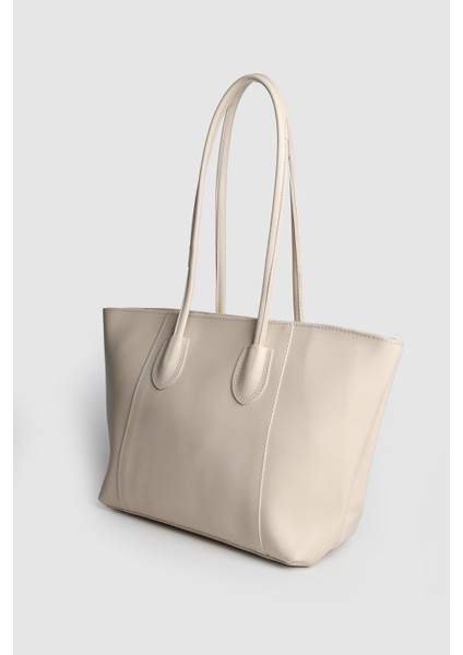 Lagraccio Paris Kadın Mors Büyük Boy Omuz Çantası Krem