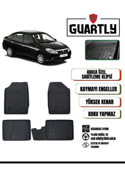 Renault Symbol 2008-2012 Arası Uyumlu Araca Özel 4d Havuzlu Oto Paspas Takımı