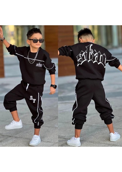 Erkek Çocuk 3 Iplik Şardonlu Alt Üst Eşofman TAKIMI-43113-S fırsatları