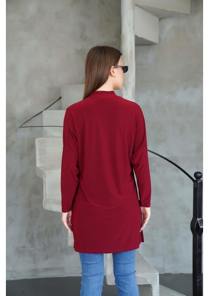 Tesettür Extra Uzun Tunik -Bordo fırsatları