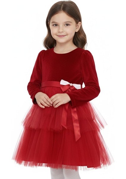 Kız Çocuk Elbise Kadife Kumaş , Noellik Elbise modelleri