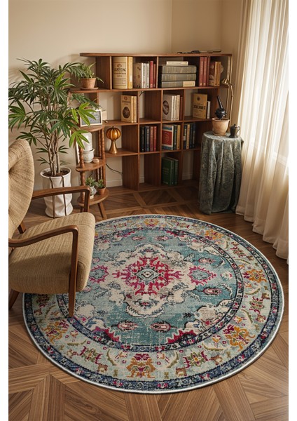 Otantik Temalı Eskitme Yıkanabilir Halı modelleri