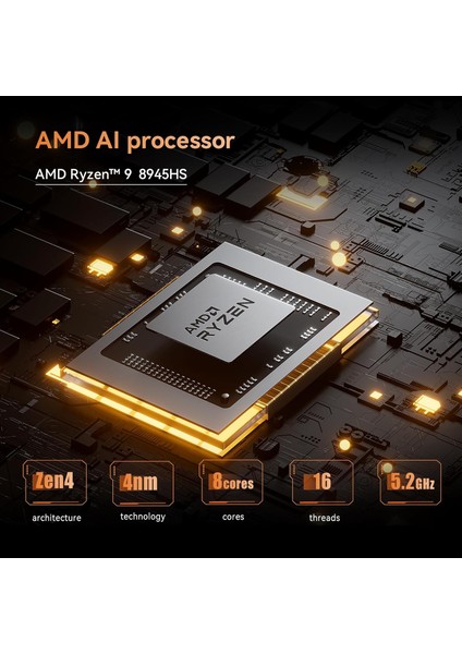 UM890 Pro Amd Ryzen 9 8945HS Işlemci, 64GB Ddr5 Ram, 1tb Ssd, Oculink, Usb4, Hdmı,dp 2x2.5g Lan, WIN11 Pro Mini Pc fiyatları