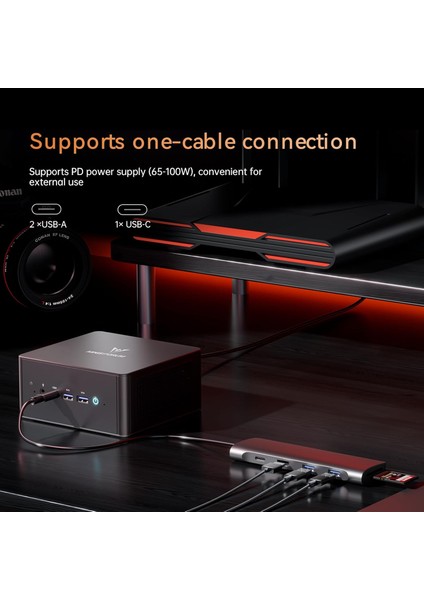 UM890 Pro Amd Ryzen 9 8945HS Işlemci, 64GB Ddr5 Ram, 1tb Ssd, Oculink, Usb4, Hdmı,dp 2x2.5g Lan, WIN11 Pro Mini Pc