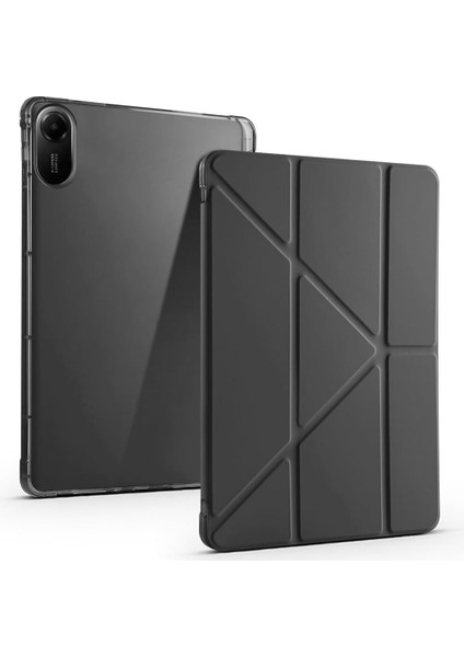 Xiaomi Redmi Pad 2 ile Uyumlu Kabaklı Tri Folding Üçgen Kalem Bölmeli Standlı Kılıf