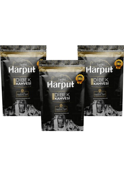 Tarihi Harput 3x 200 gr Doğal Dibek Kahvesi | Geleneksel Yumuşak Içim Hediyelik Paket